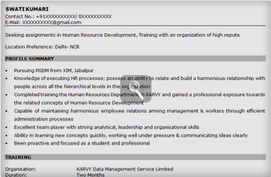 Resume Hr Fresher Writingz Web Fc2 Com