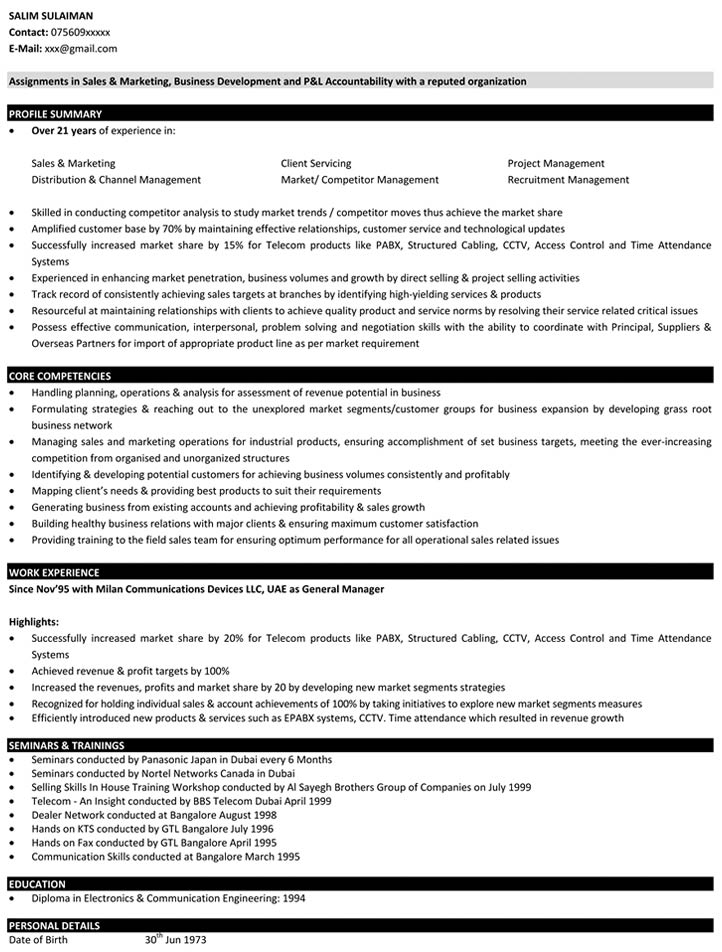 business development tasks for resume