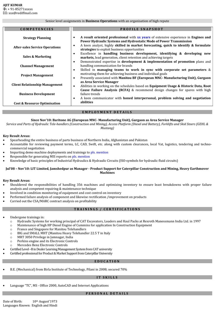 Sales Engineer Resume Samples Sales Manager Resume Format