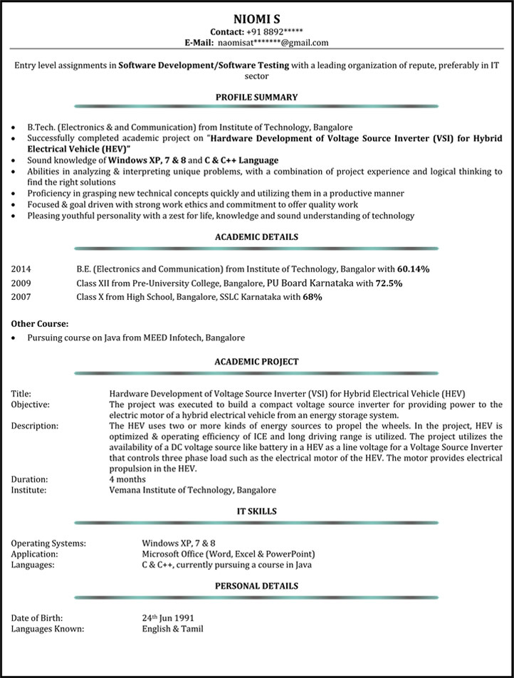 Linux admin resume format