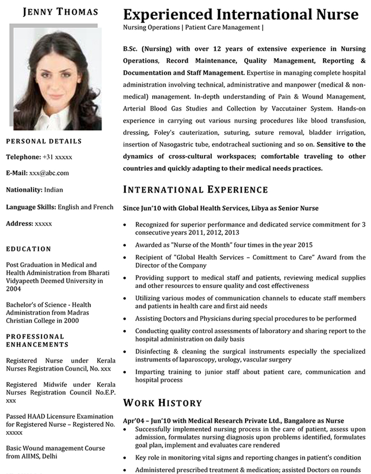 Staff Nurse Resume Format Download Pdf   Nurse Senior 